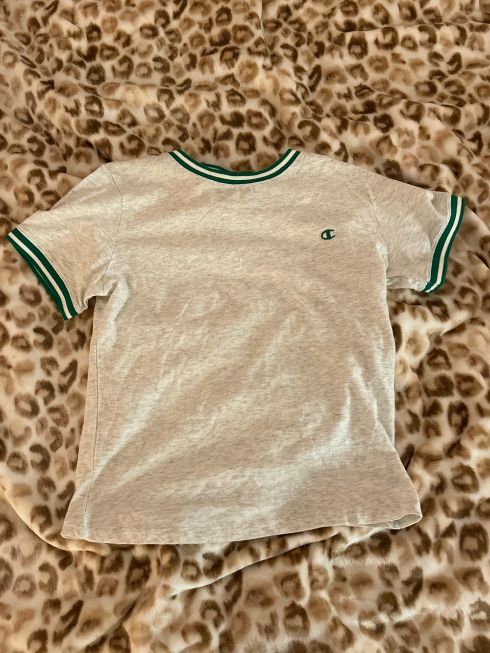 •champion grey t-shirt with green ring around it!🧸•